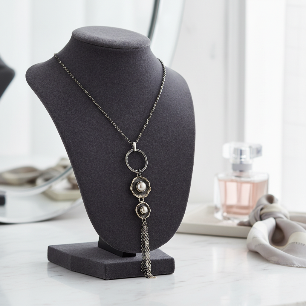 Pearls in flower necklace