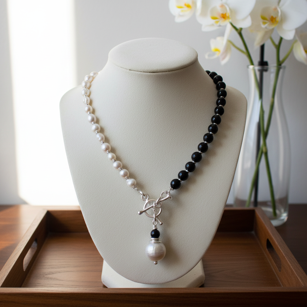 White & black choker