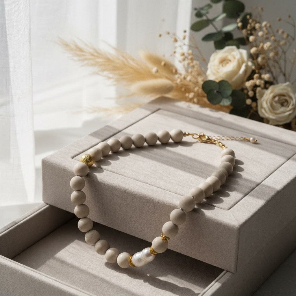 Jaspis & gold & pearls