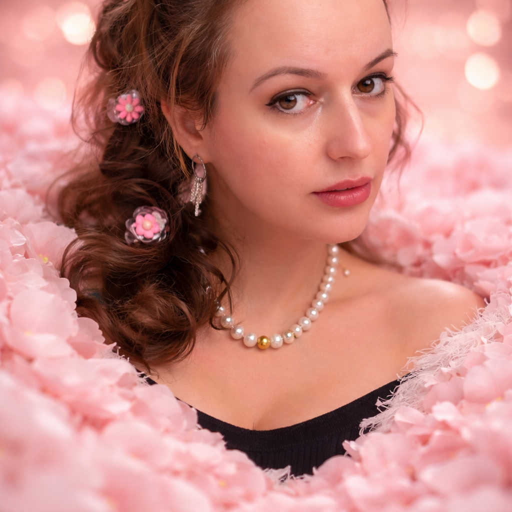 Neckless„OKSANA” pearls & gold plated silver 925