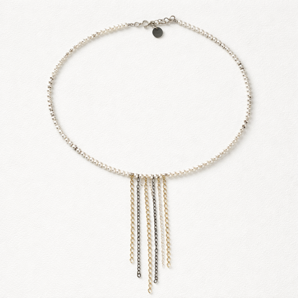 Choker Pearls in gold plated silver