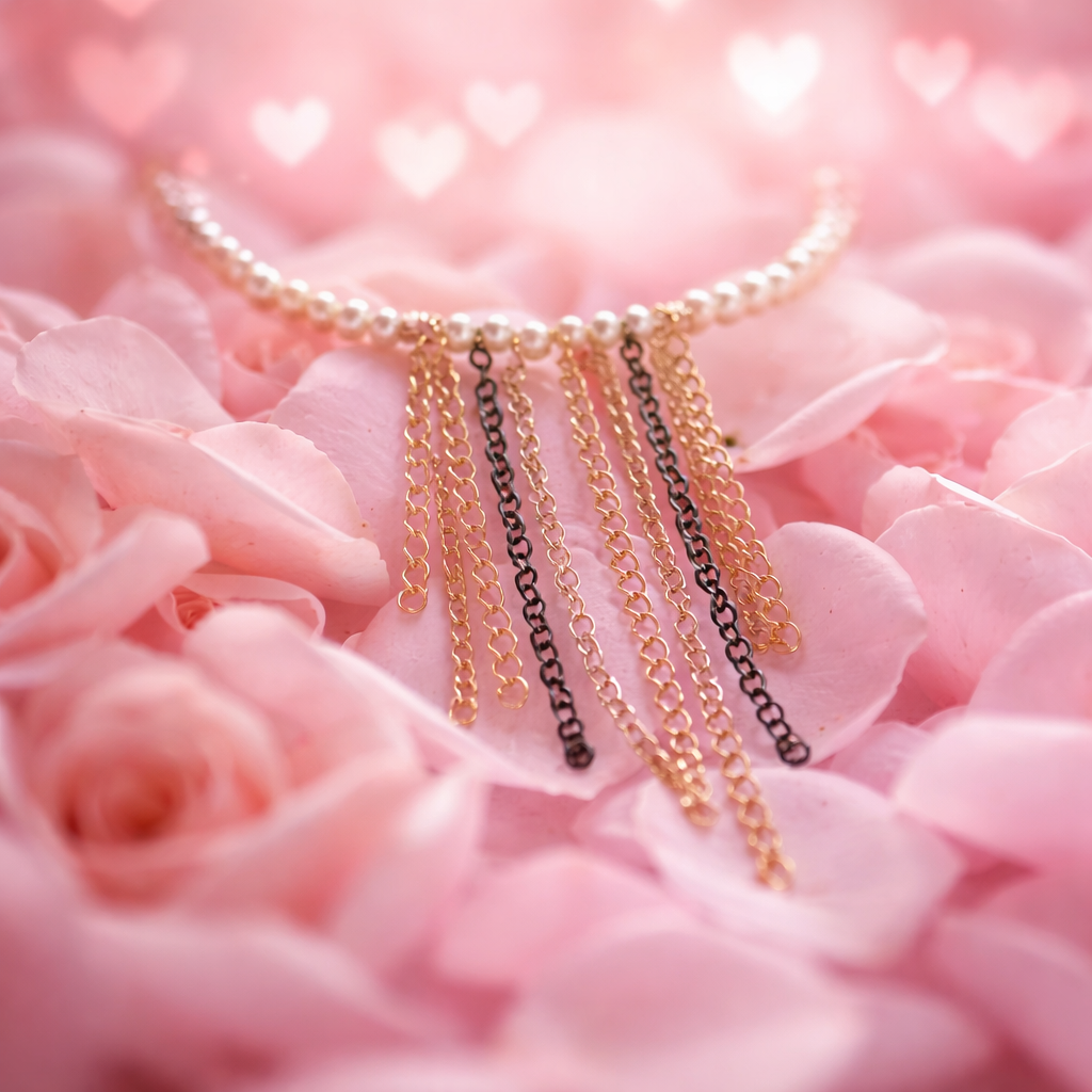 Choker Pearls in gold plated silver