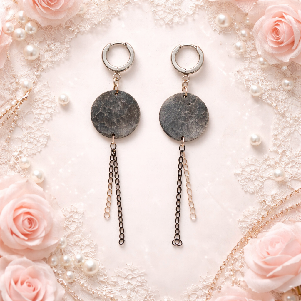 Round earrings “unchained circles”