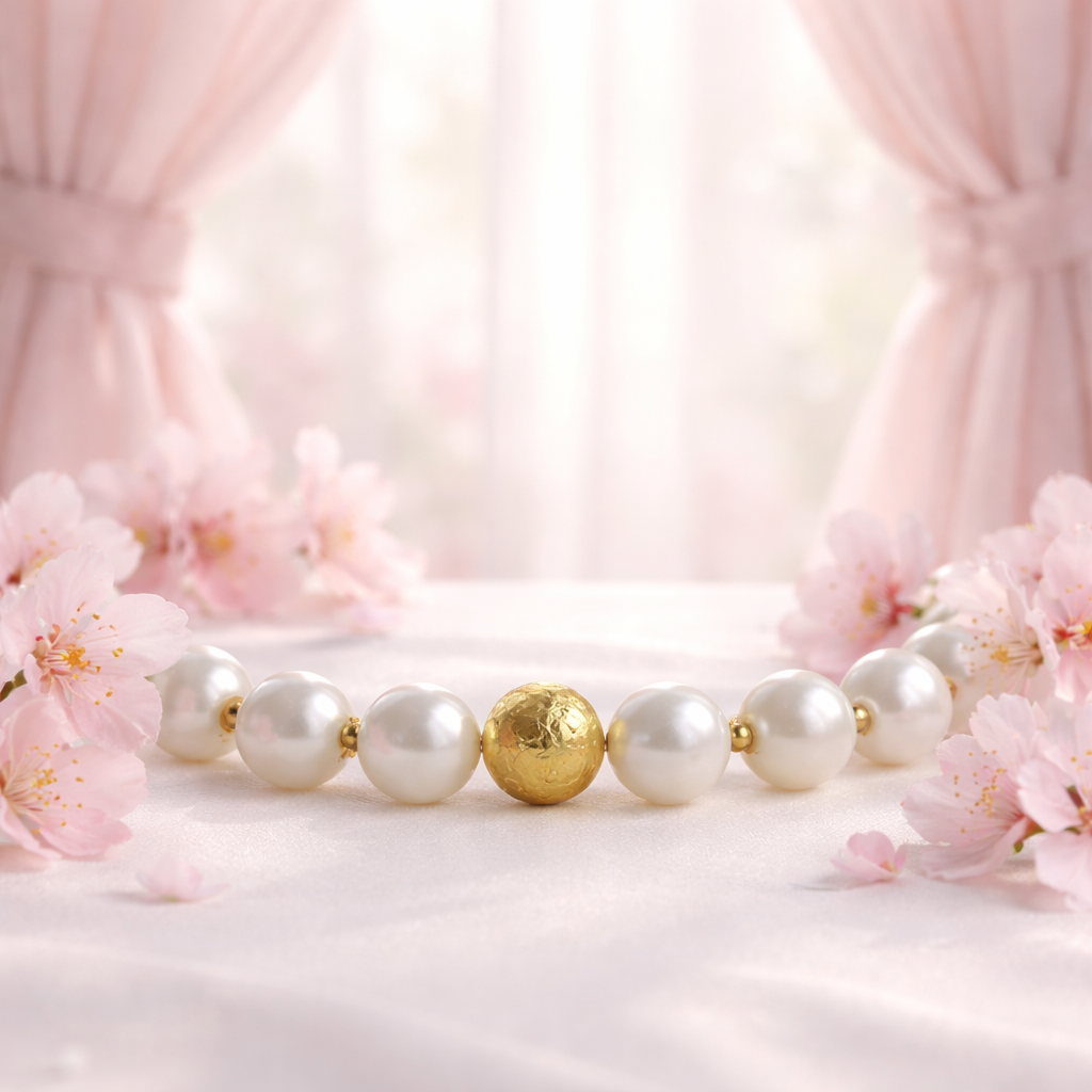 Neckless„OKSANA” pearls & gold plated silver 925