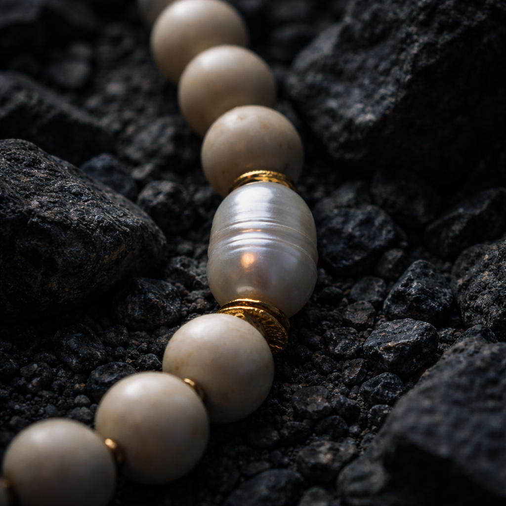 Jaspis & gold & pearls